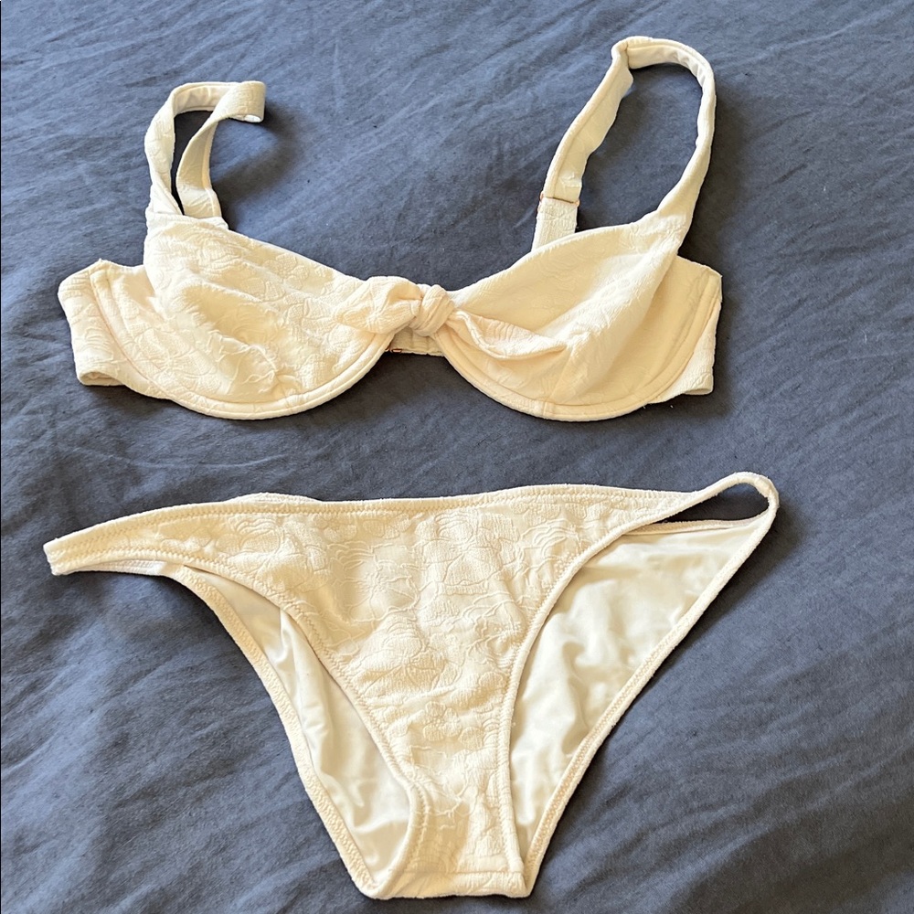 Tori Praver Cream Bikini Bottom